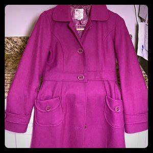 Beautiful magenta wool pea coat